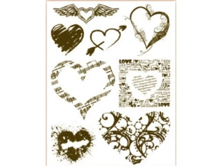 Gelová razítka - Srdce a srdíčka