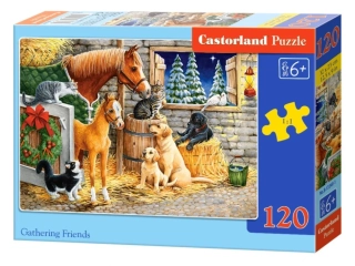 Puzzle Castorland 120 dílků - Setkání přátel ve stáji