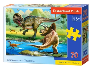 Puzzle Castorland 70 dílků premium - T-rex vs. Triceratops
