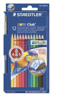 Akvarelové pastelky, se štětcem, 12 barev, sada, STAEDTLER set