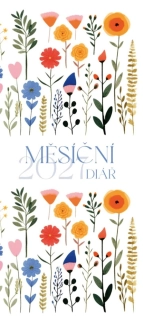 Diář měsíční 2027 potisk luční květ