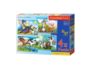 Puzzle Castorland 4v1 (8,12,15,20 dílků) Maminka a mláďata