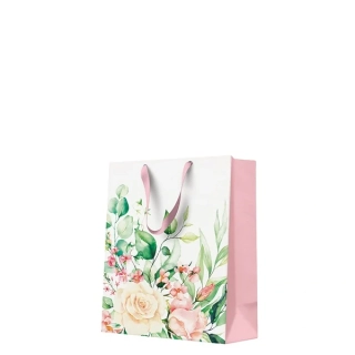 Dárková taška PREMIUM středně velká - FLORAL MOMENTS 20x10x25 cm