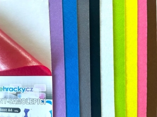 Filc - 10 ks, mix barev, A4, 180 g. - samolepicí
