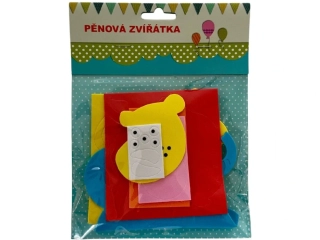 Pěnová žirafa, slon, lev