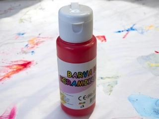 Akrylová barva na sklo a keramiku 60ml- červená
