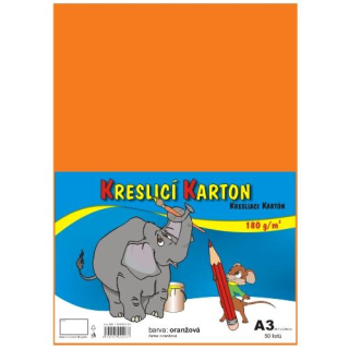 Kreslící karton A3/180g/50ks oranžový