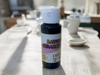 Barva na sklo a keramiku 60ml- černá