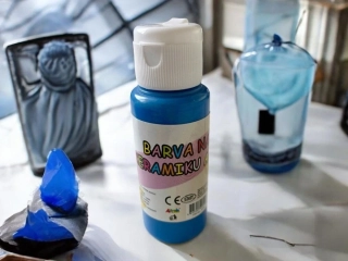 Barva na sklo a keramiku 60ml- tmavě modrá