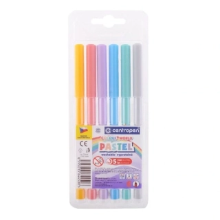 Popisovač CENTROPEN 7550 sada 6 PASTEL barev (fixy)